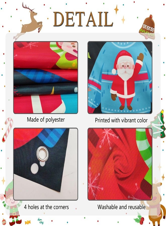 Lecheme Ugly Sweater Party Banner 6x3.6 ft Elfed Up Christmas Backdrop Black Ugly Sweater Party Decorations for Xmas Friendsmas Elf Theme Background Holiday Photo Props - Image 5